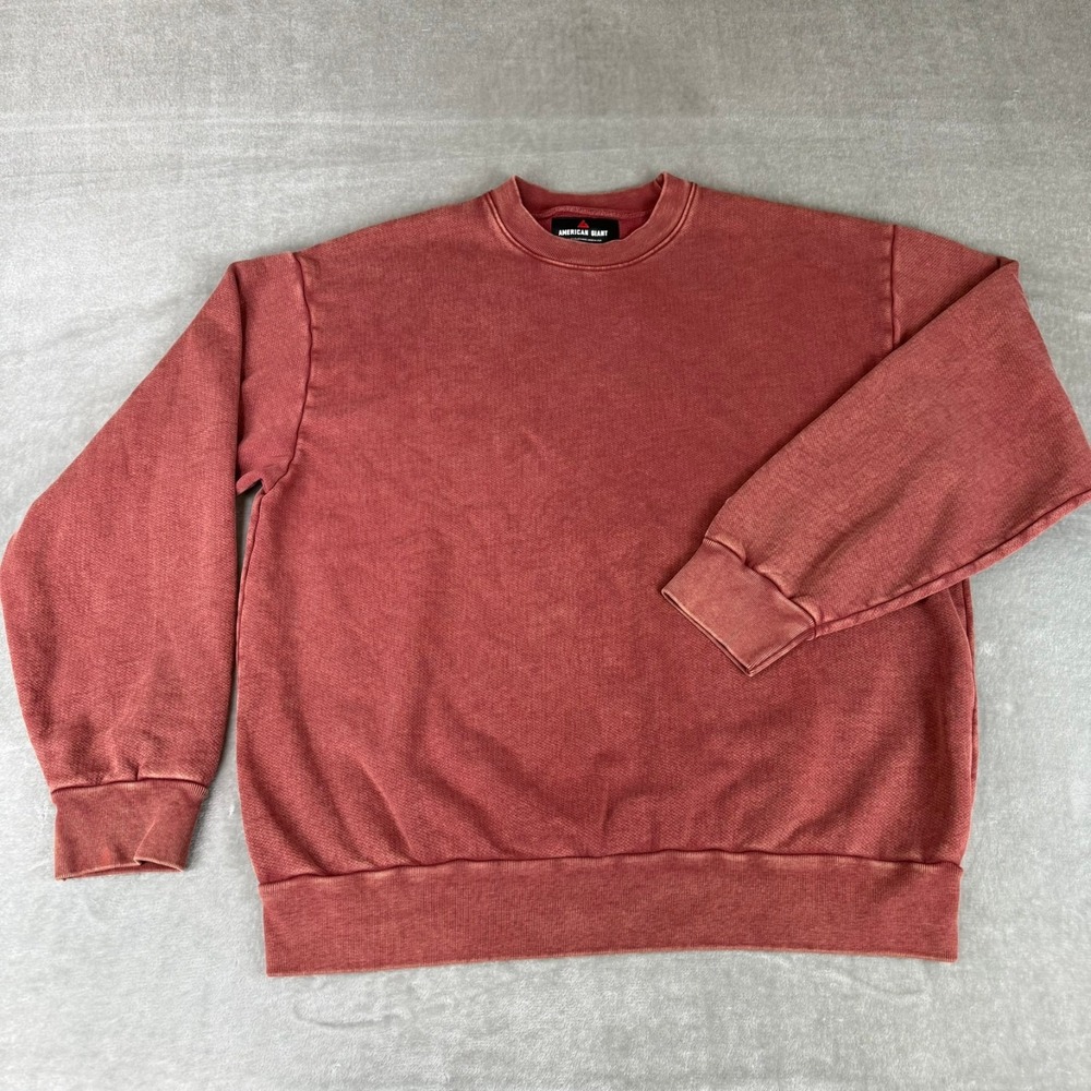 American Giant Vintage Crew Sweatshirt Mens XL Washed Red $145 USA New NWOT